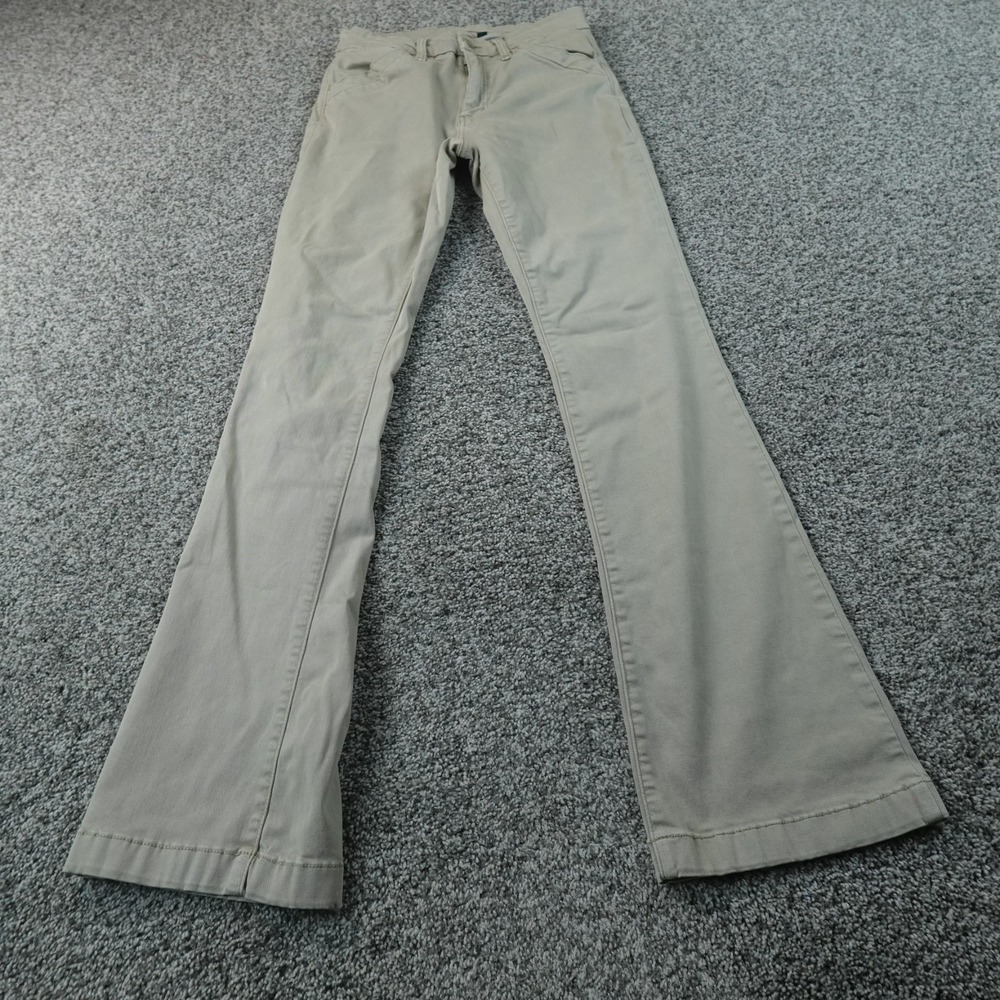 American Eagle Pants Womens 2 Beige Brown Chino Hi Rise Kick Boot Stretch Flex